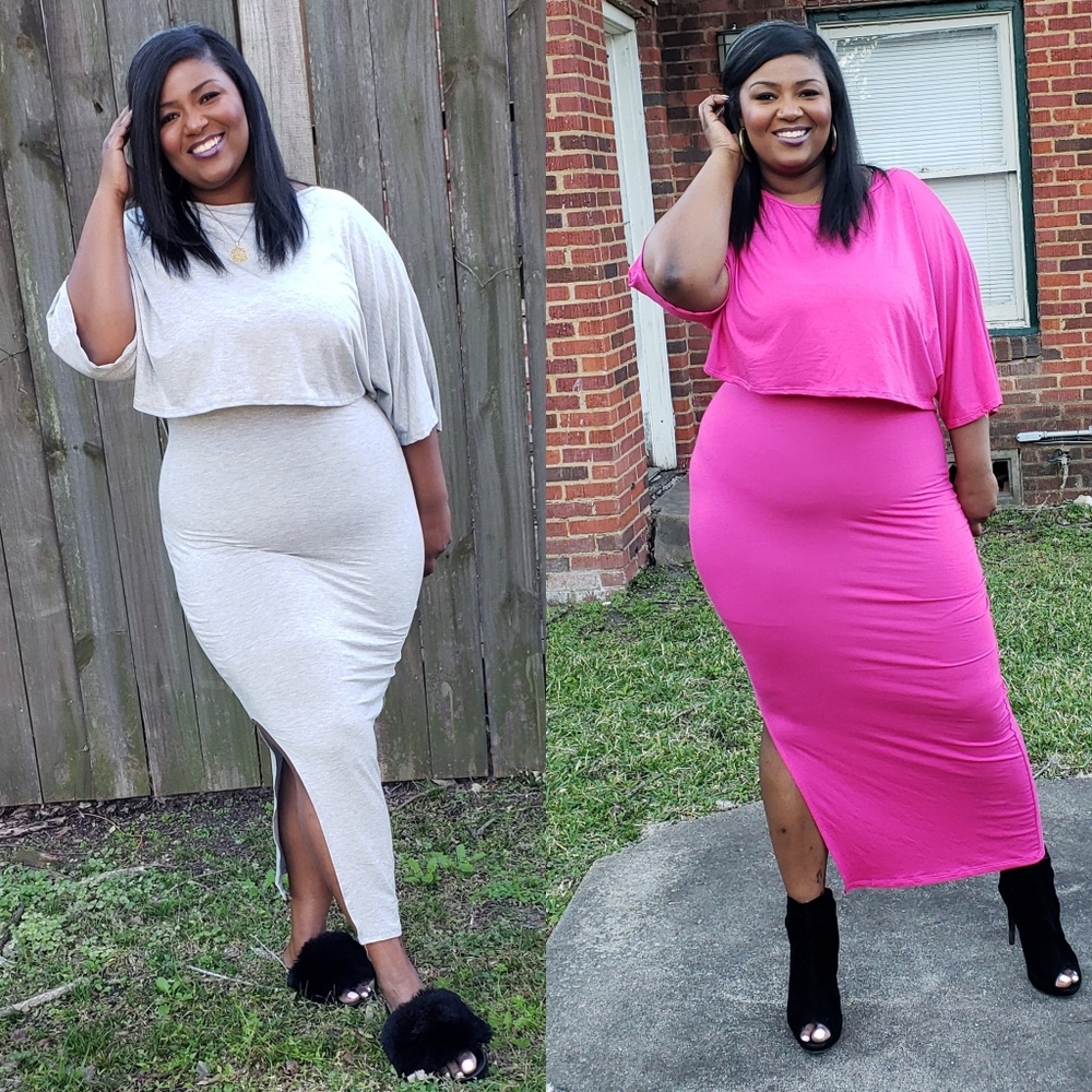 🏖 Plus Size Tank Maxi Dress with Crop Top